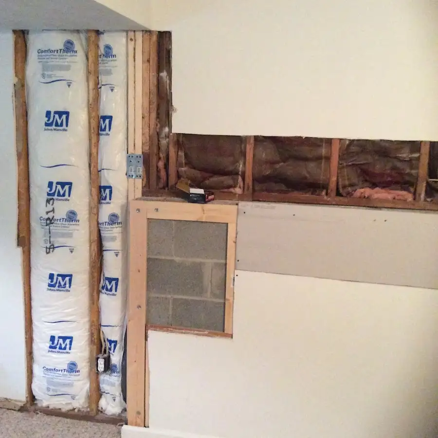 Wall insulation replacement during Basement Flood Cleanup in Crystal